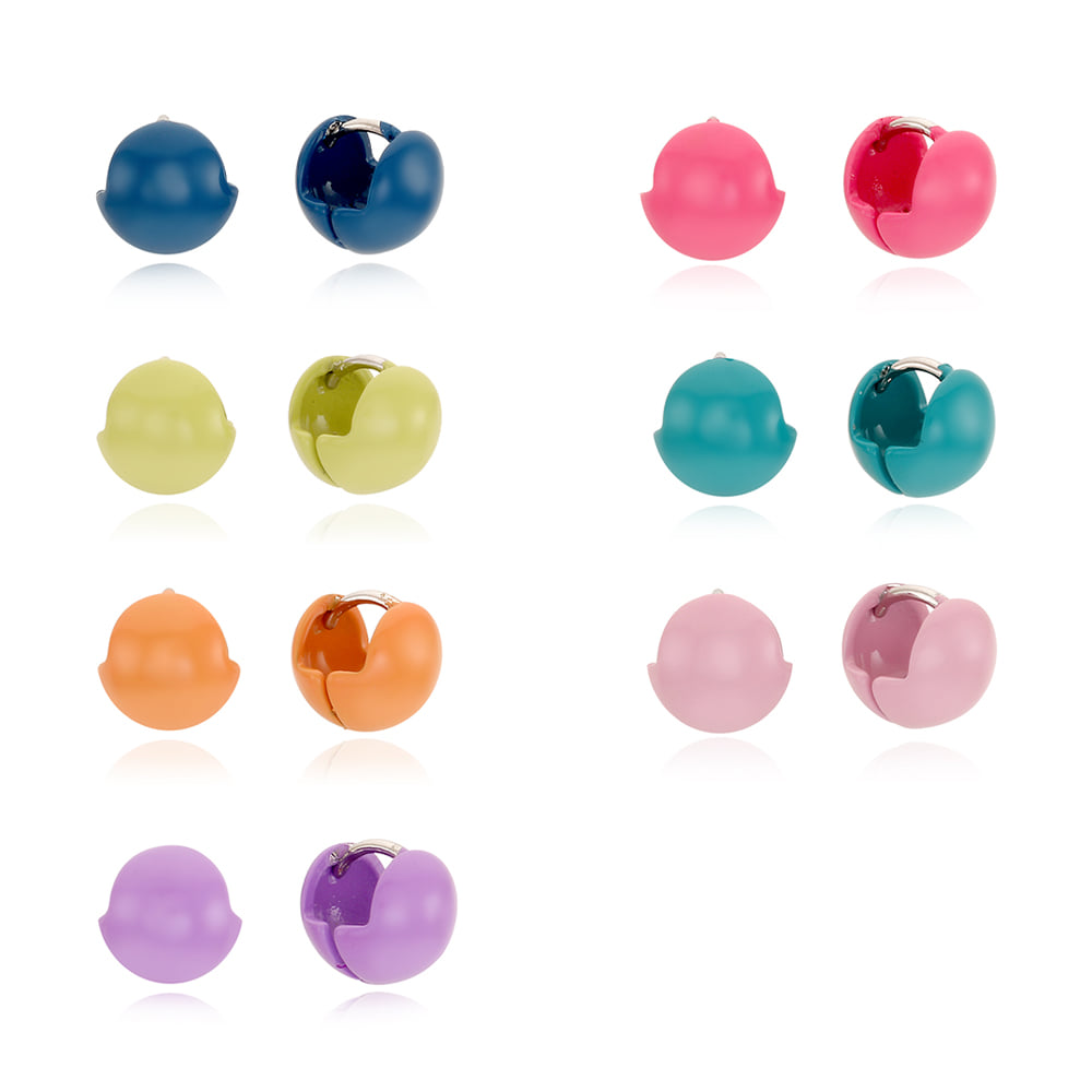 [트와이스 미나,이사배 착용]Vivid One-touch Color Ball Earrings_7color