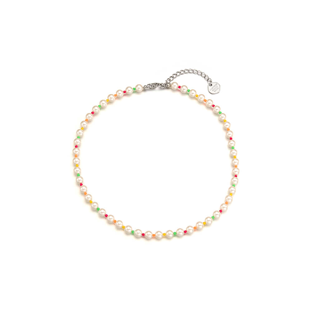 [웬디 착용]Pop Color Beads n Pearl Necklace_VH2279NE122M